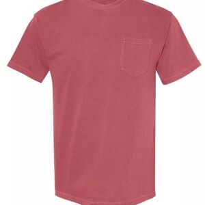 COMFORT COLORS POCKET T-SHIRT (6030) ADULT LARGE - CRIMSON - NEW - BLANK